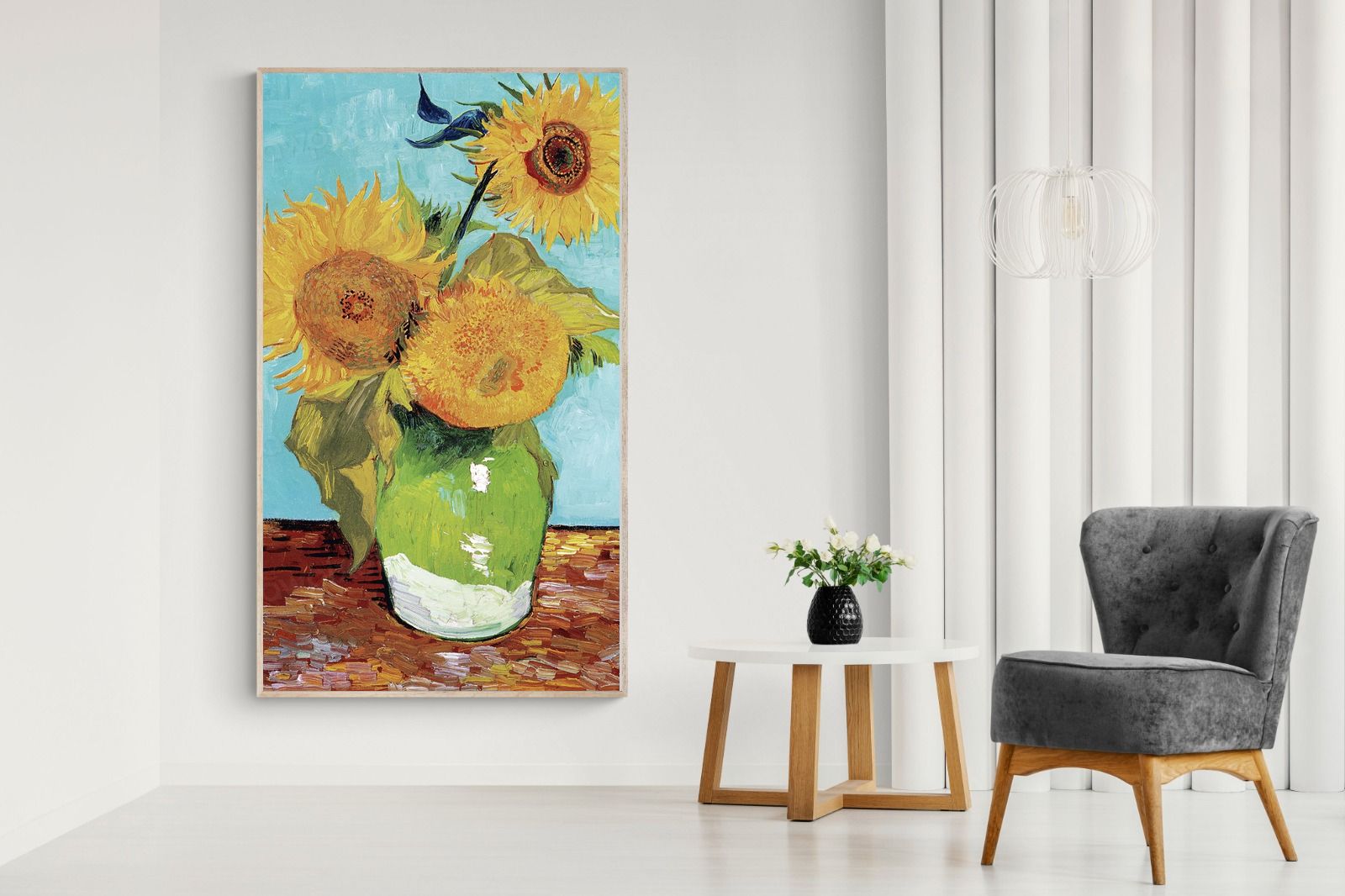 Pixalot Vase with Three Sunflowers