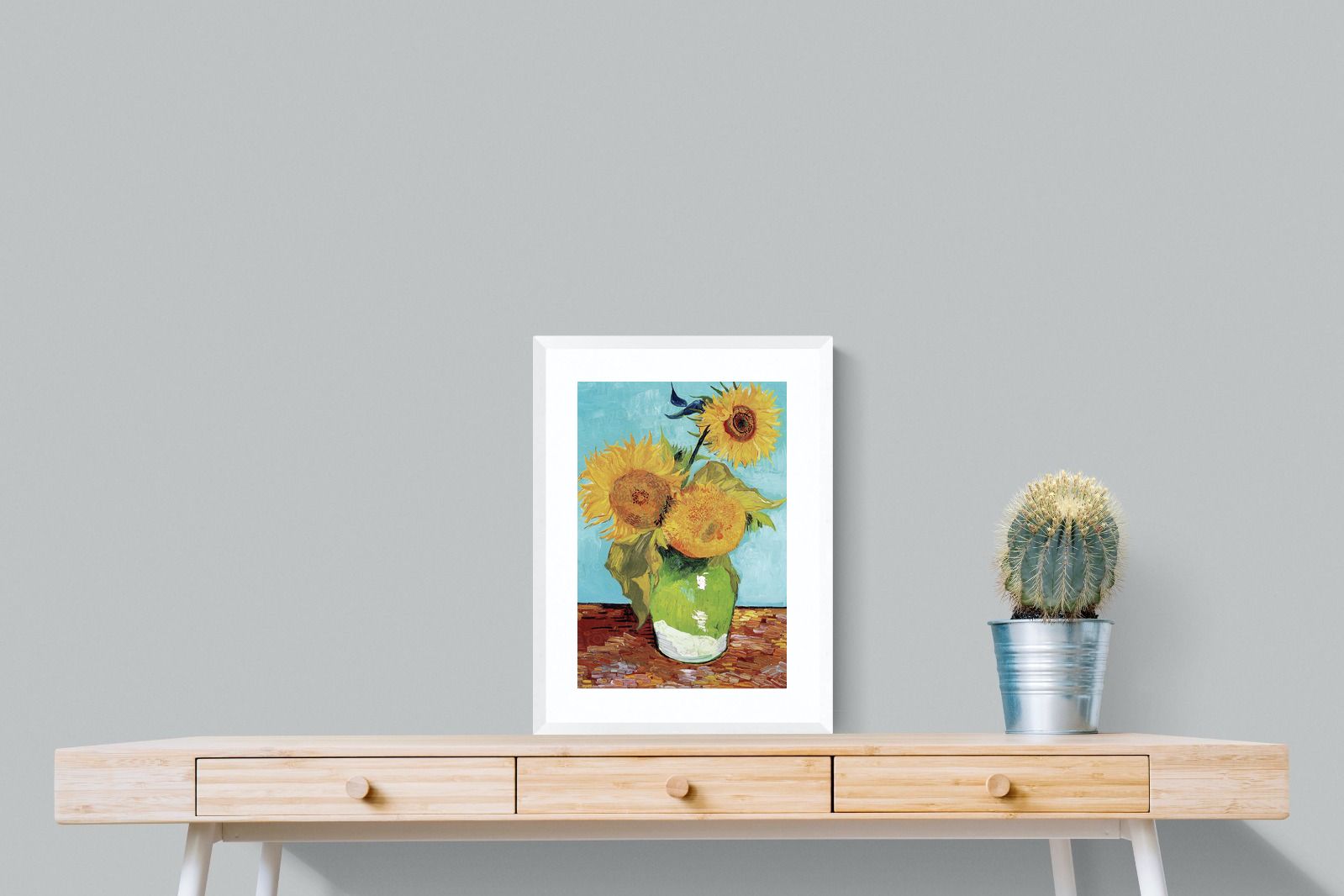 Pixalot Vase with Three Sunflowers