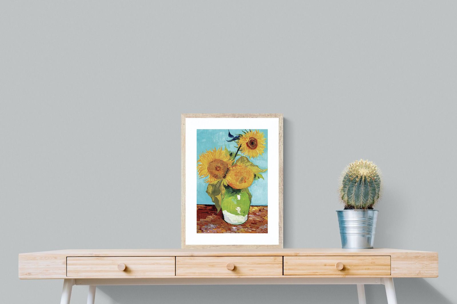 Pixalot Vase with Three Sunflowers