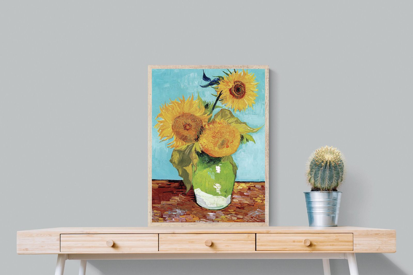 Pixalot Vase with Three Sunflowers