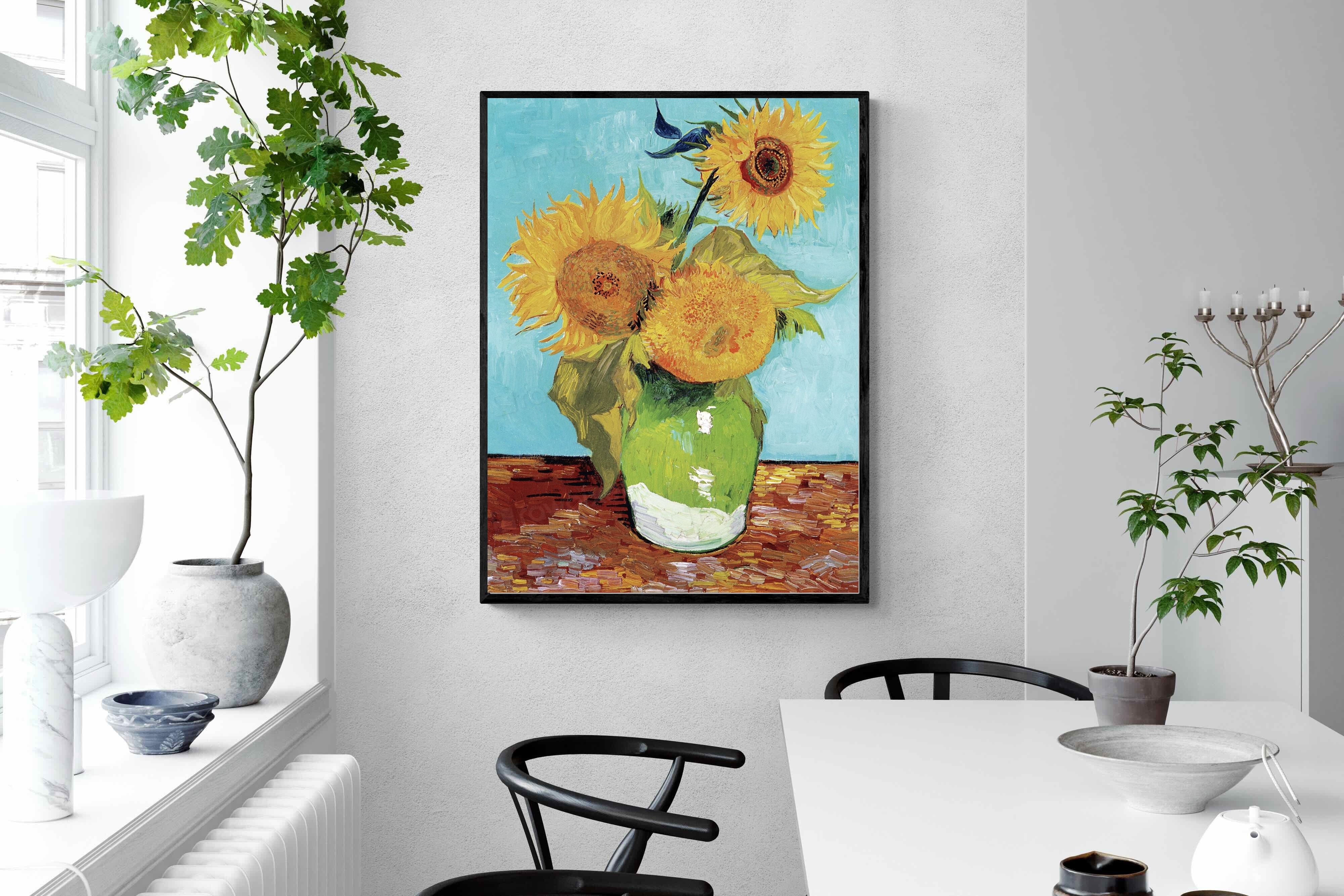 Pixalot Vase with Three Sunflowers