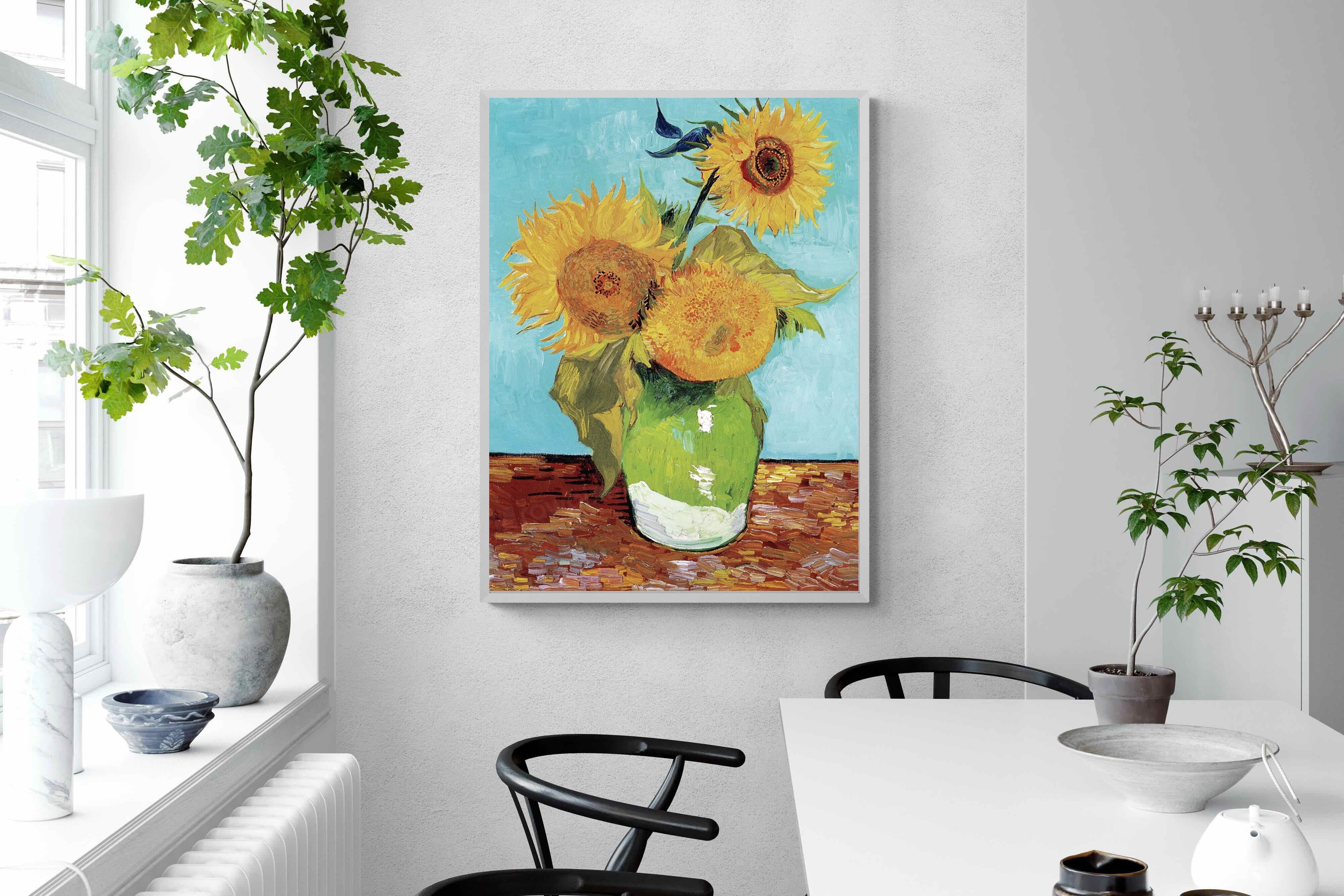 Pixalot Vase with Three Sunflowers