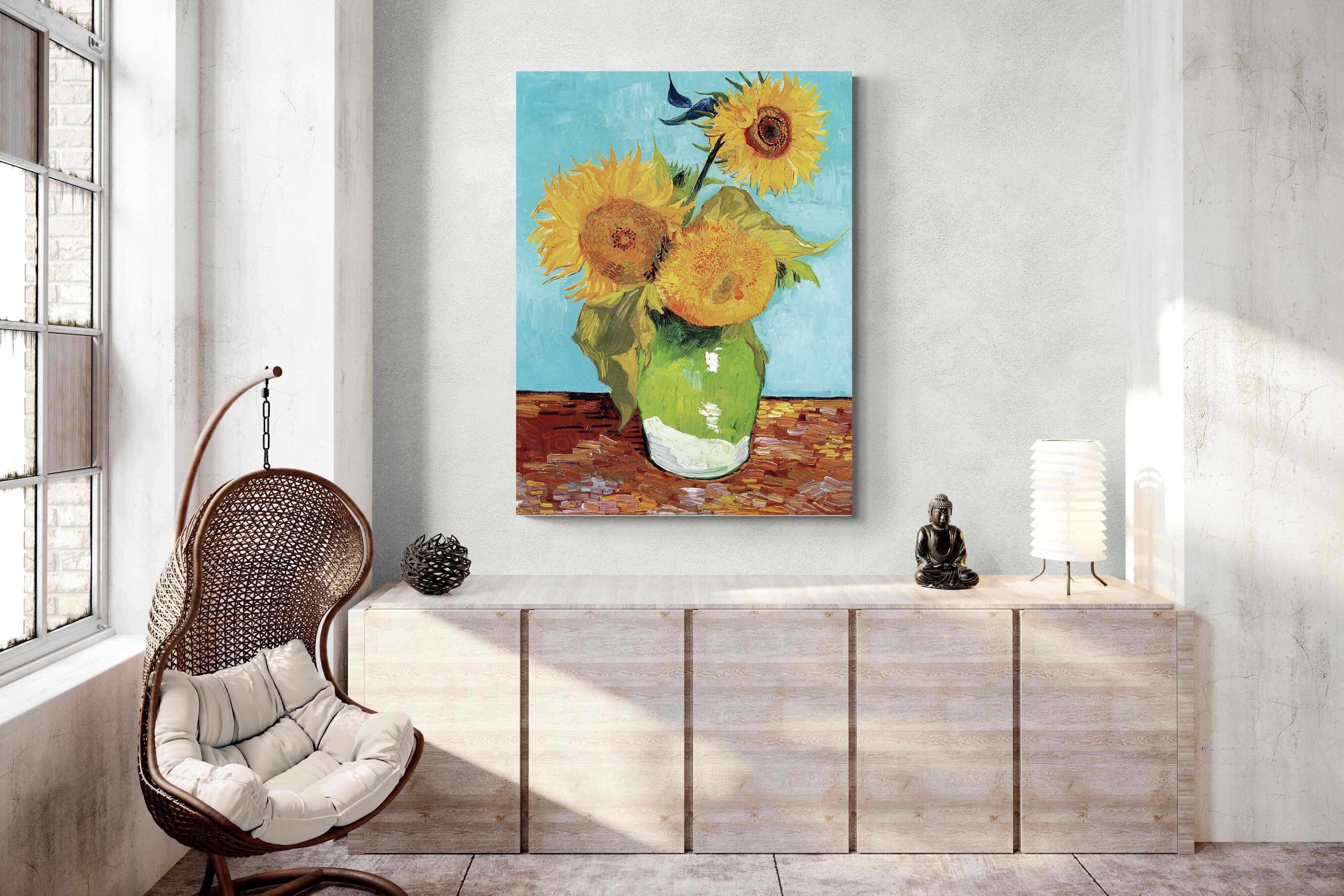 Pixalot Vase with Three Sunflowers