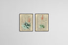 Vintage Press Aloe Set-Wall_Art-45 x 60cm (x2)-Mounted Canvas-Black-Pixalot
