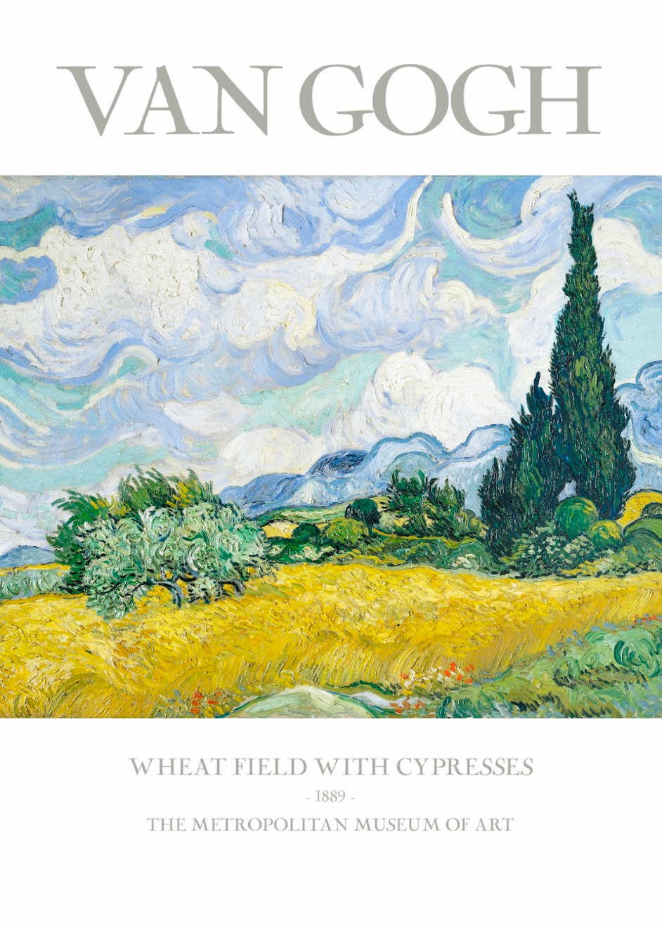 Wheat Field With Cypresses Exhibition Poster
