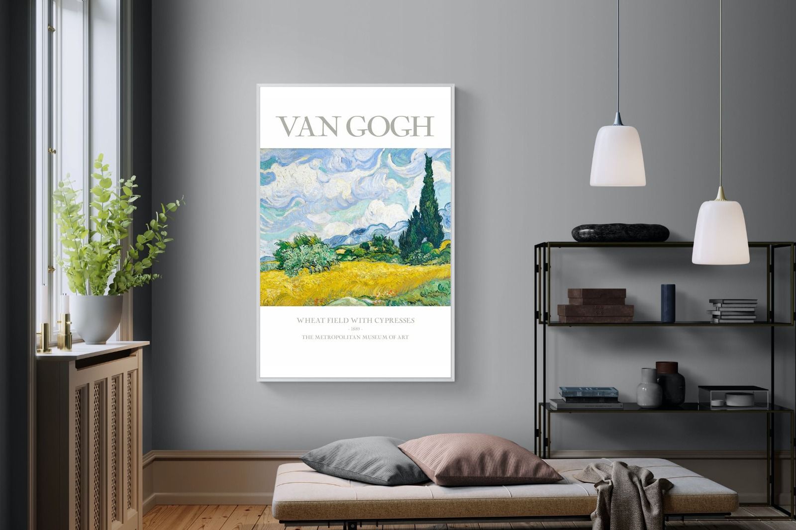 Pixalot Wheat Field With Cypresses Exhibition Poster