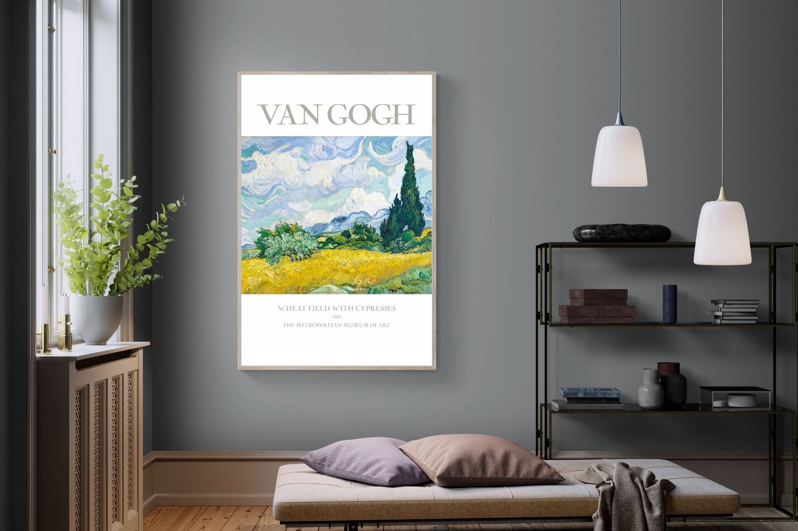 Pixalot Wheat Field With Cypresses Exhibition Poster