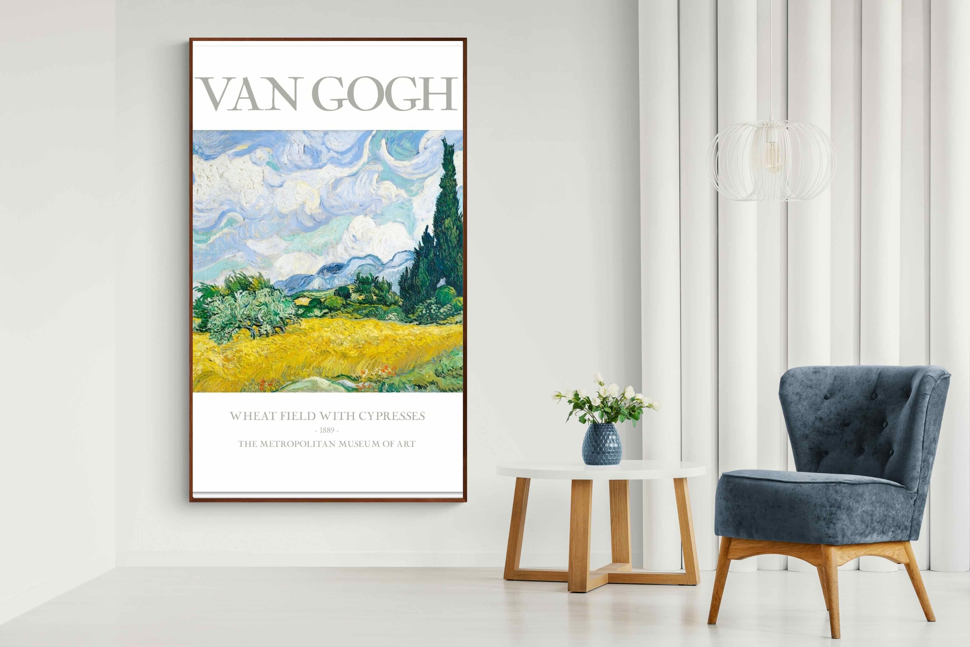 Pixalot Wheat Field With Cypresses Exhibition Poster
