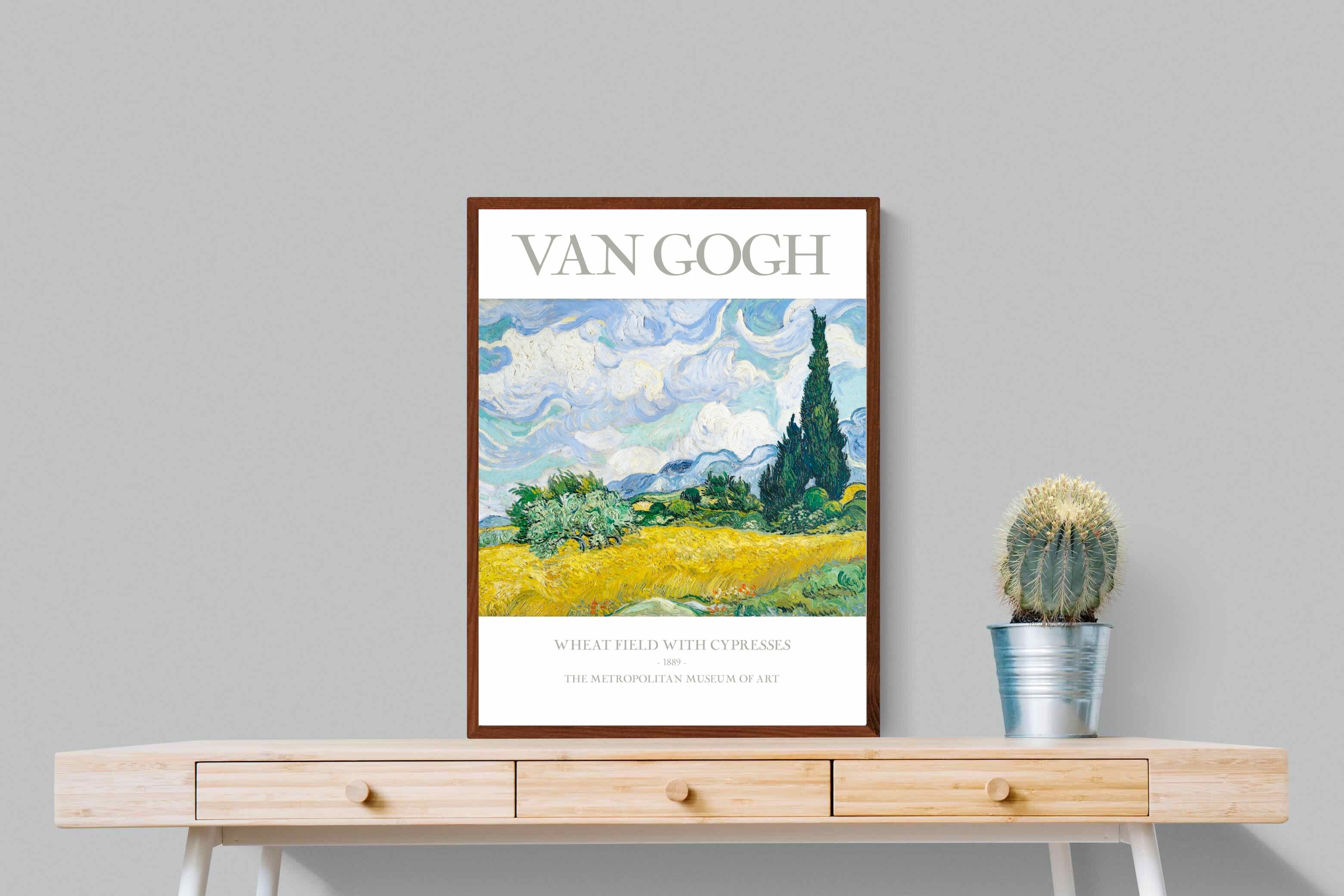 Pixalot Wheat Field With Cypresses Exhibition Poster