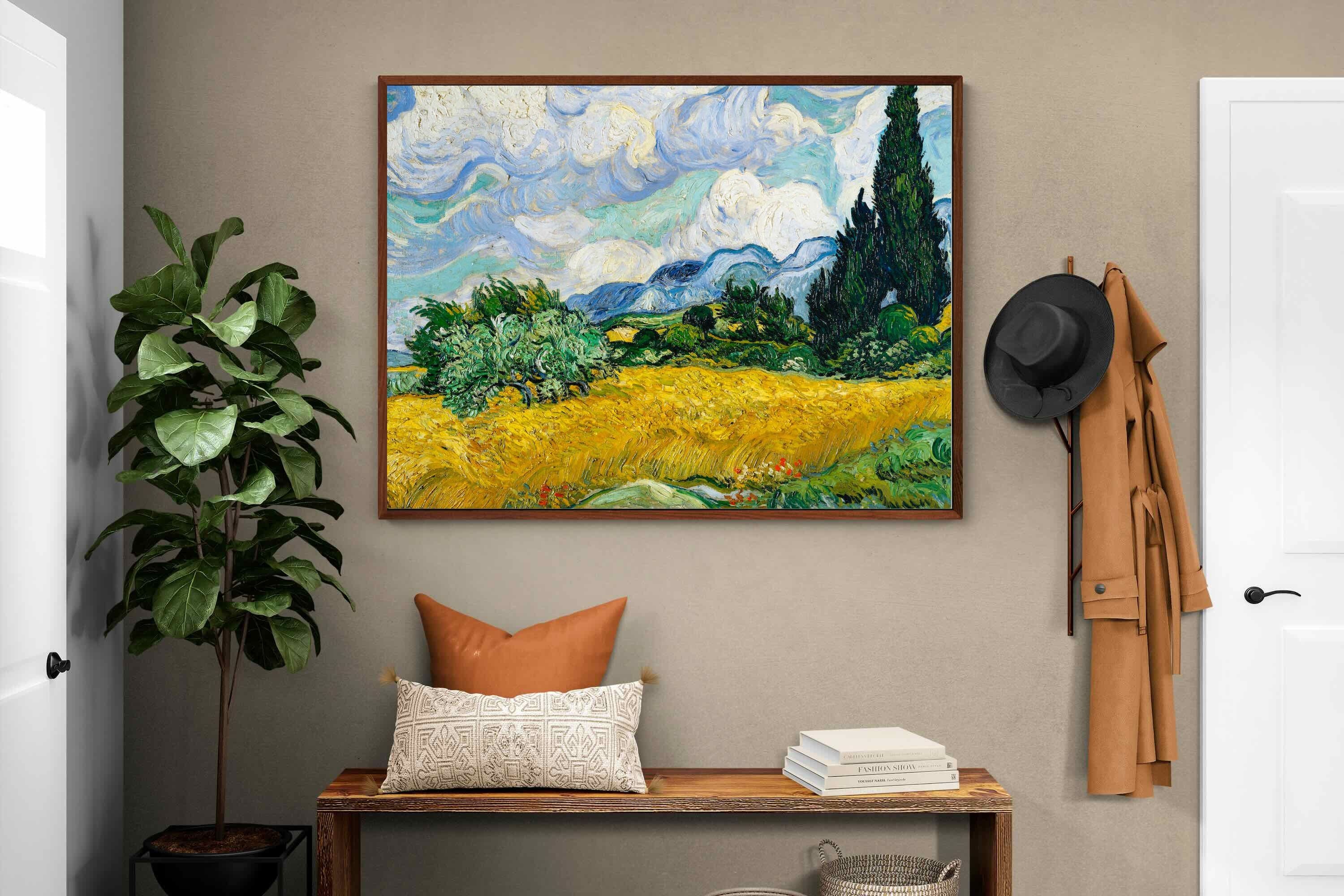 Pixalot Wheat Field with Cypresses