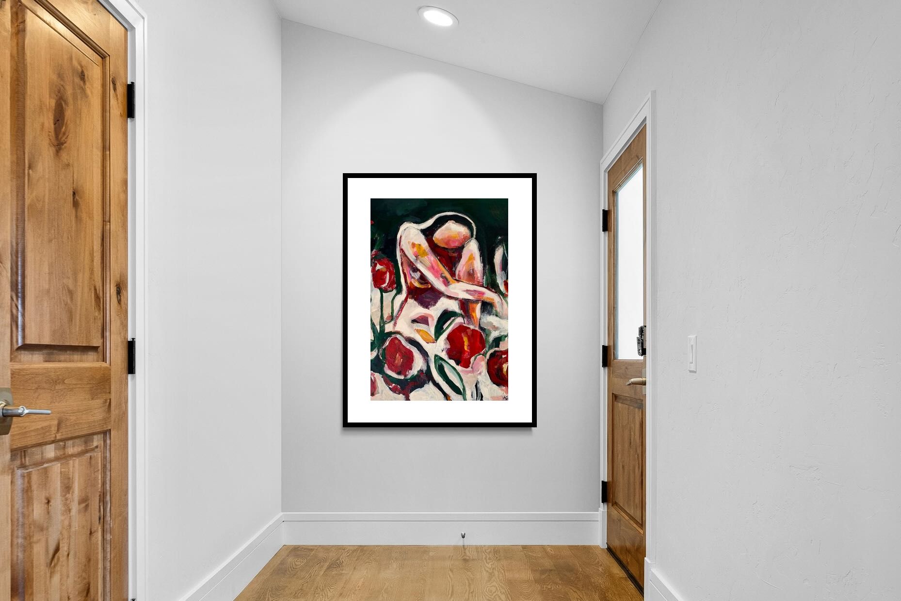 Pixalot Woman Among Red Flowers