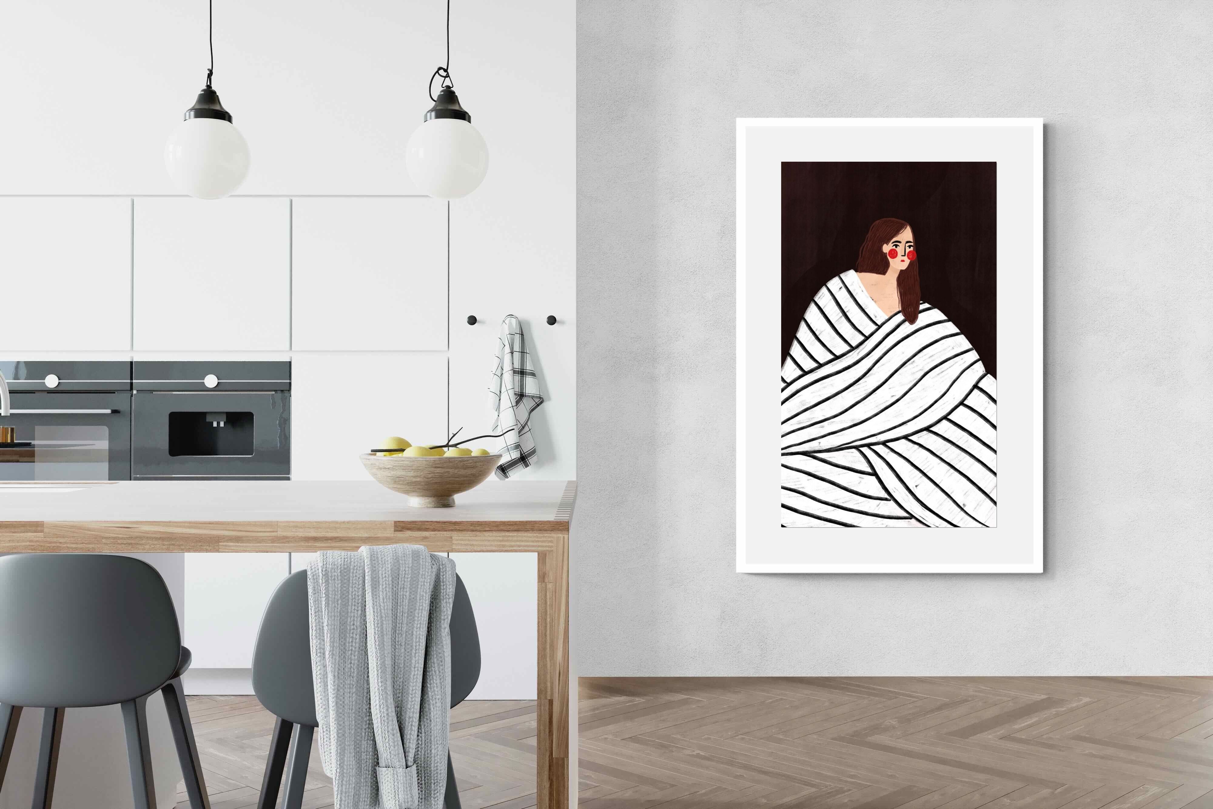 Pixalot Woman With Black and White Stripes