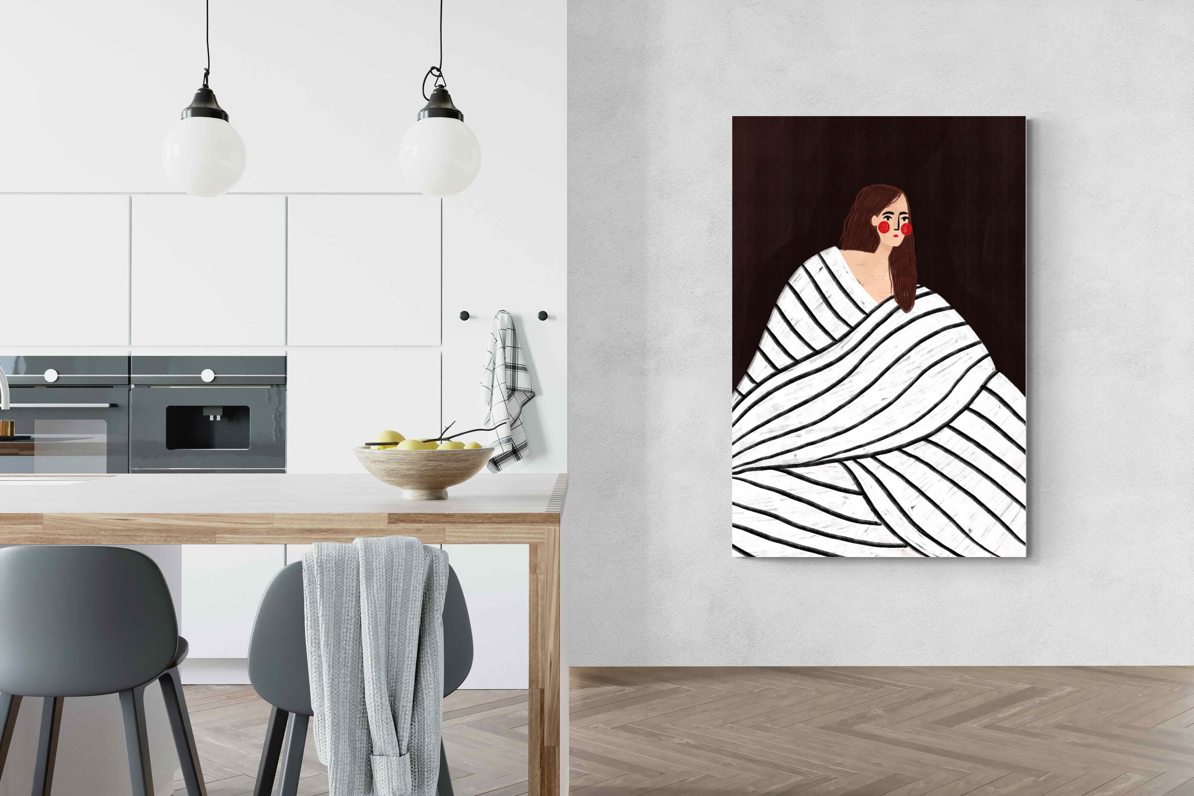 Pixalot Woman With Black and White Stripes