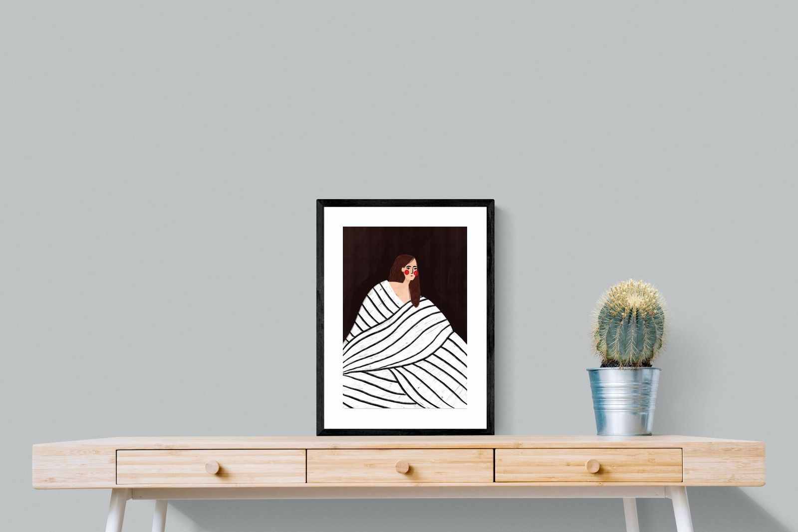 Pixalot Woman With Black and White Stripes