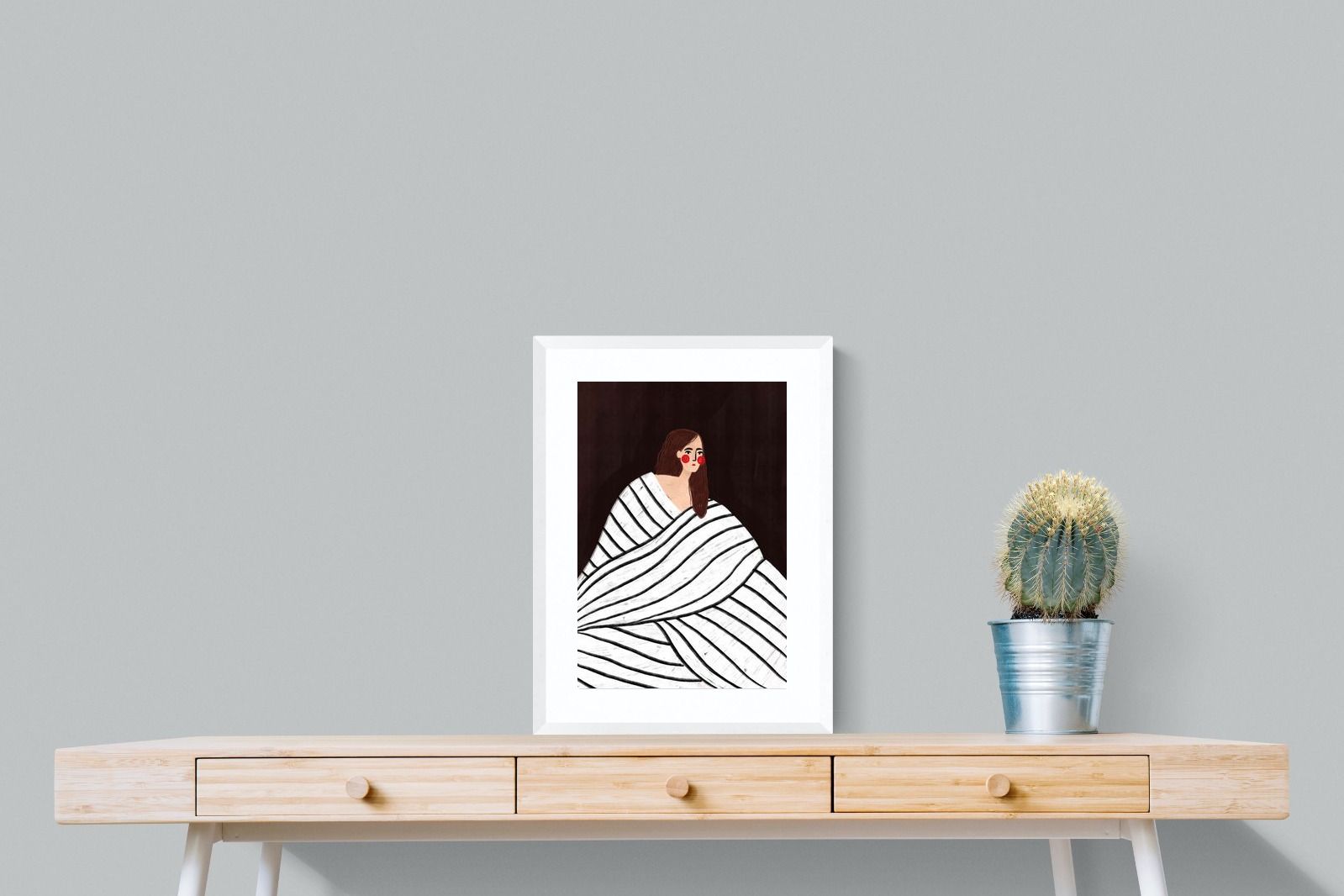 Pixalot Woman With Black and White Stripes