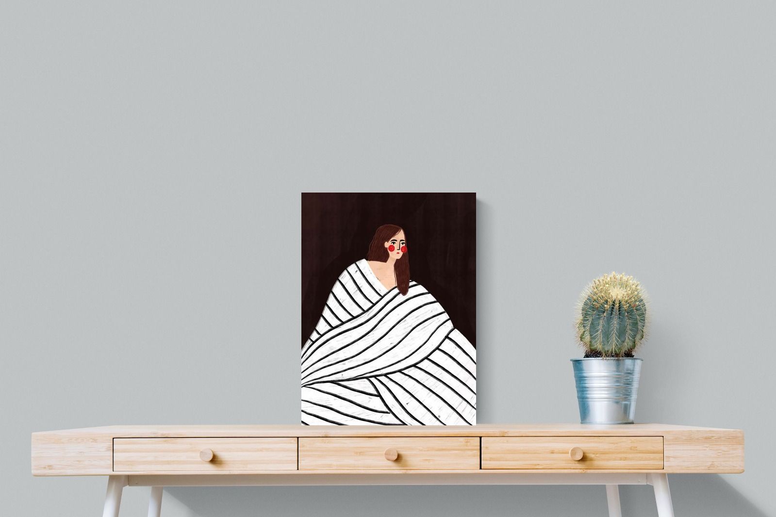 Pixalot Woman With Black and White Stripes