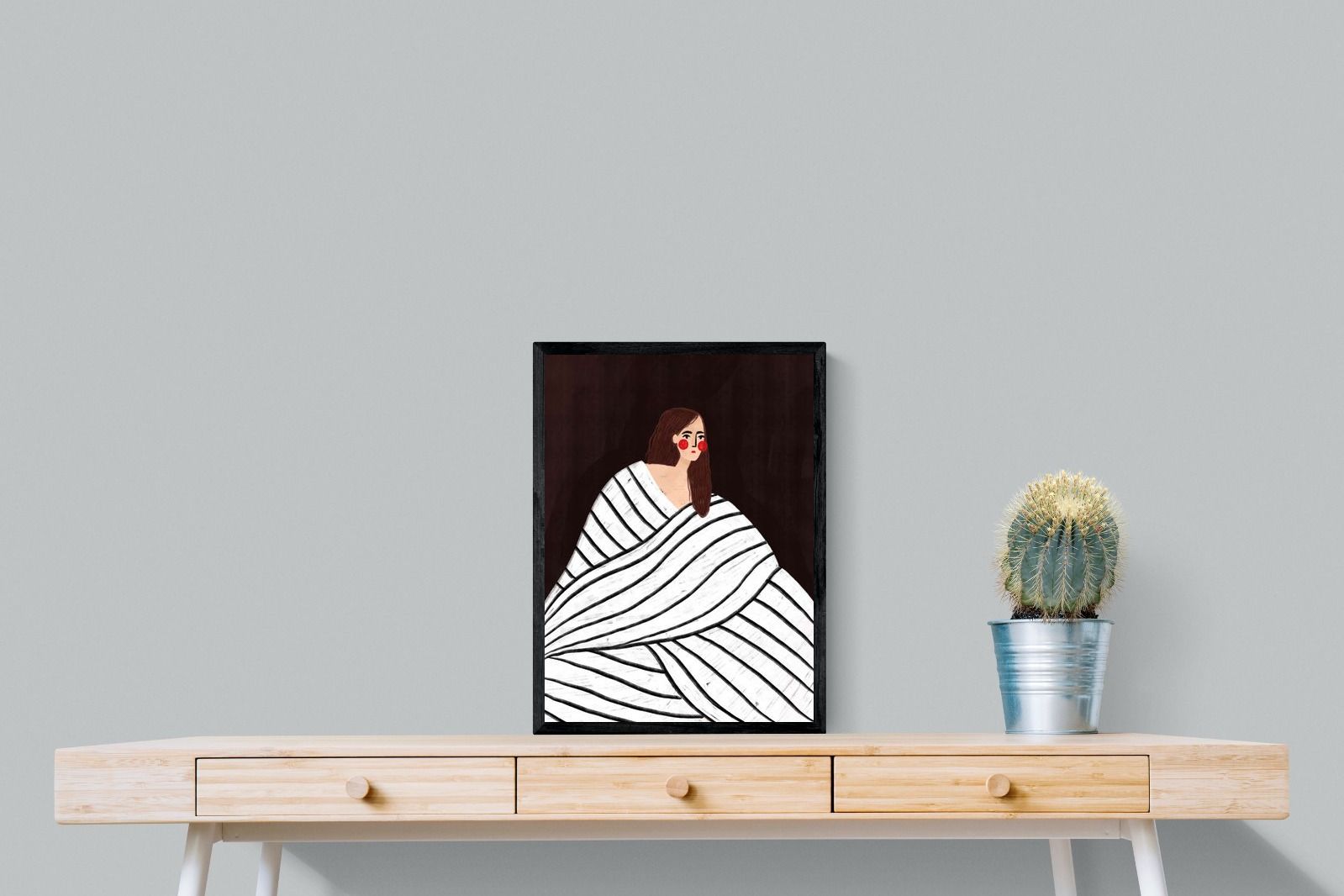 Pixalot Woman With Black and White Stripes