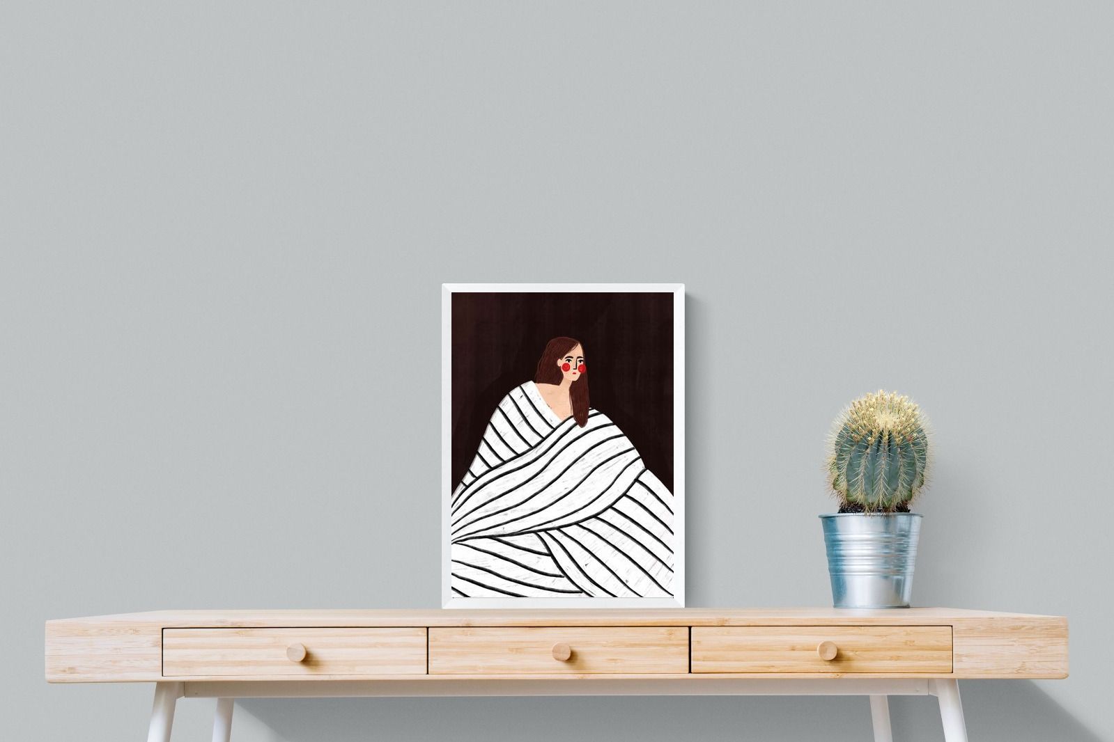 Pixalot Woman With Black and White Stripes