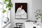 Pixalot Woman With Black and White Stripes