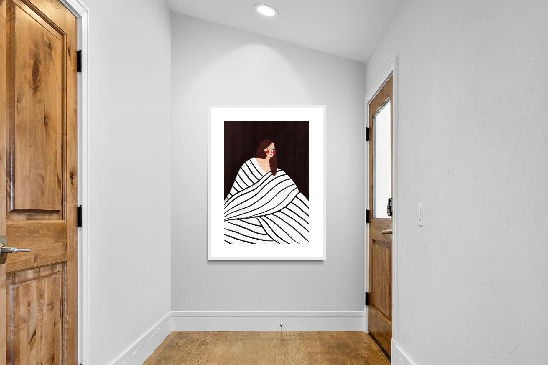 Pixalot Woman With Black and White Stripes