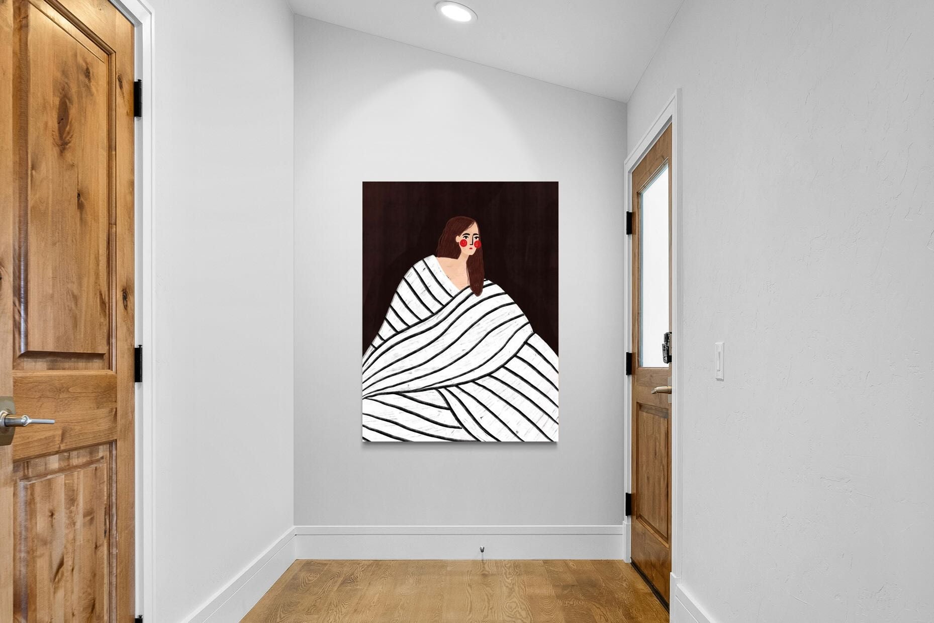 Pixalot Woman With Black and White Stripes