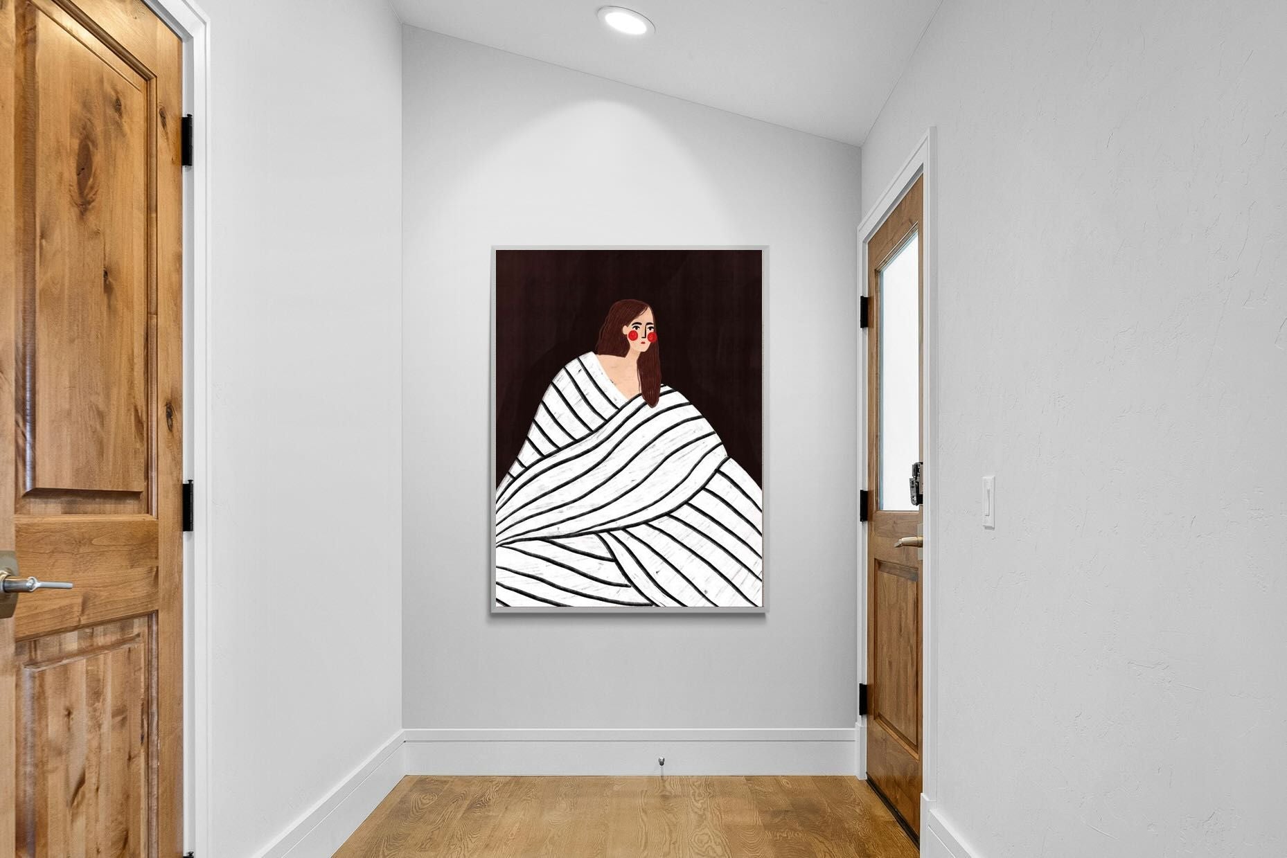 Pixalot Woman With Black and White Stripes
