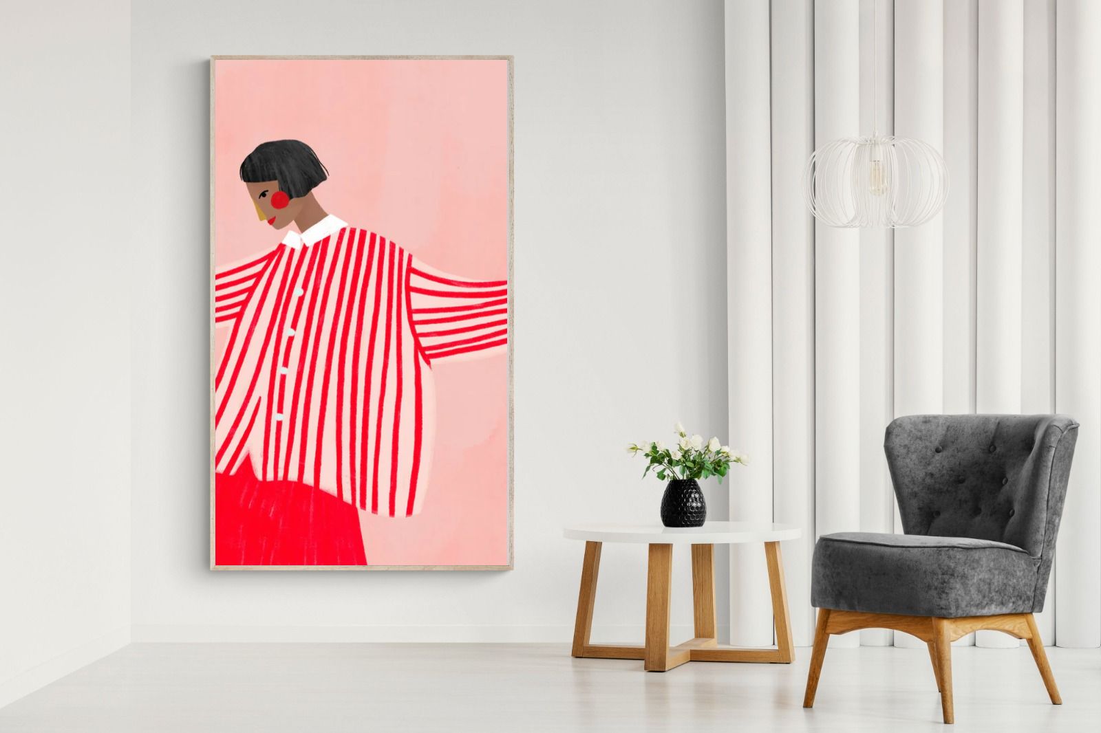 Pixalot Woman With Red Stripes