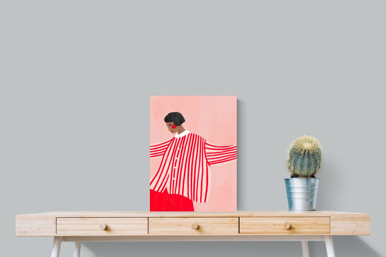 Pixalot Woman With Red Stripes