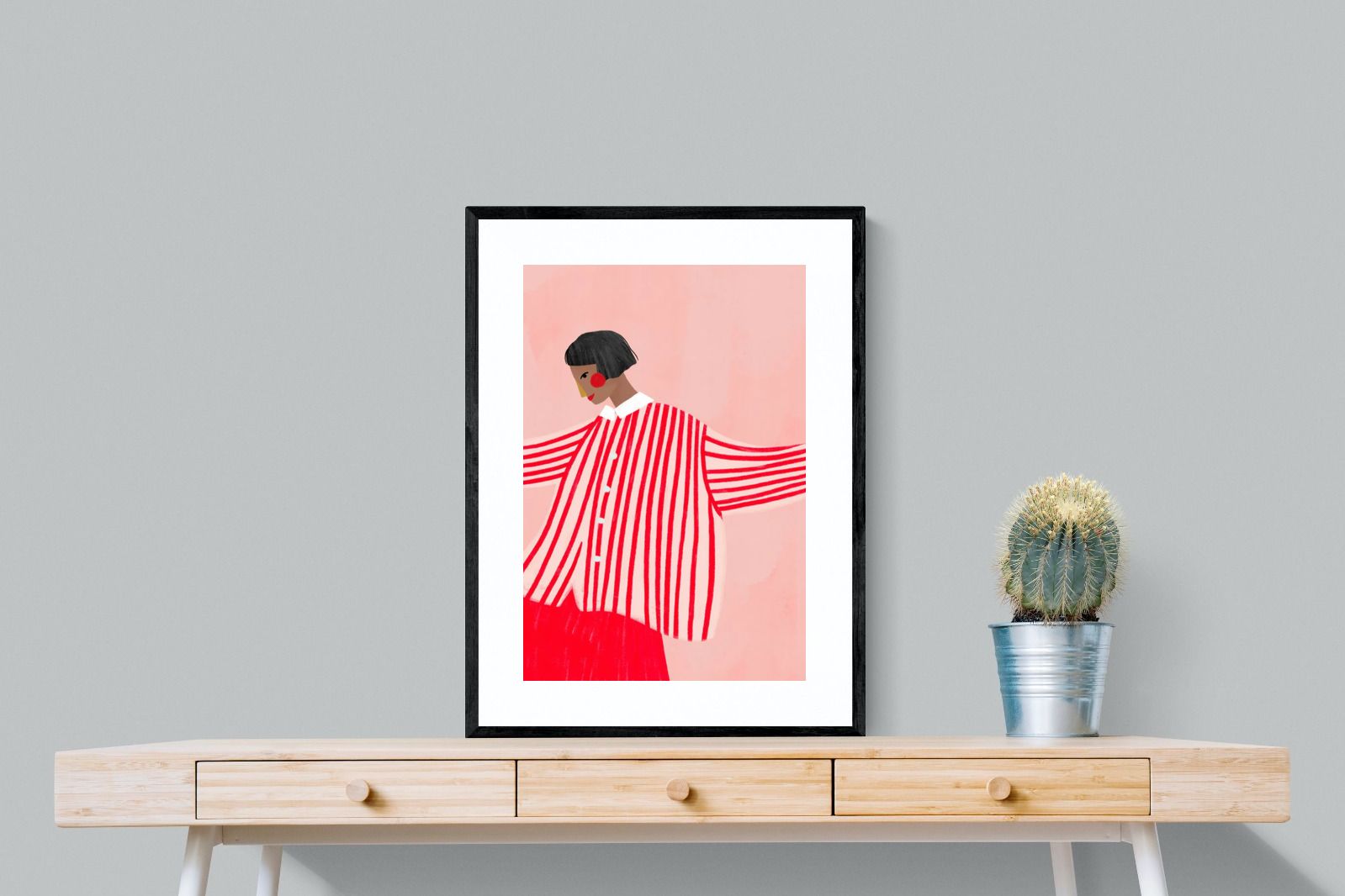 Pixalot Woman With Red Stripes