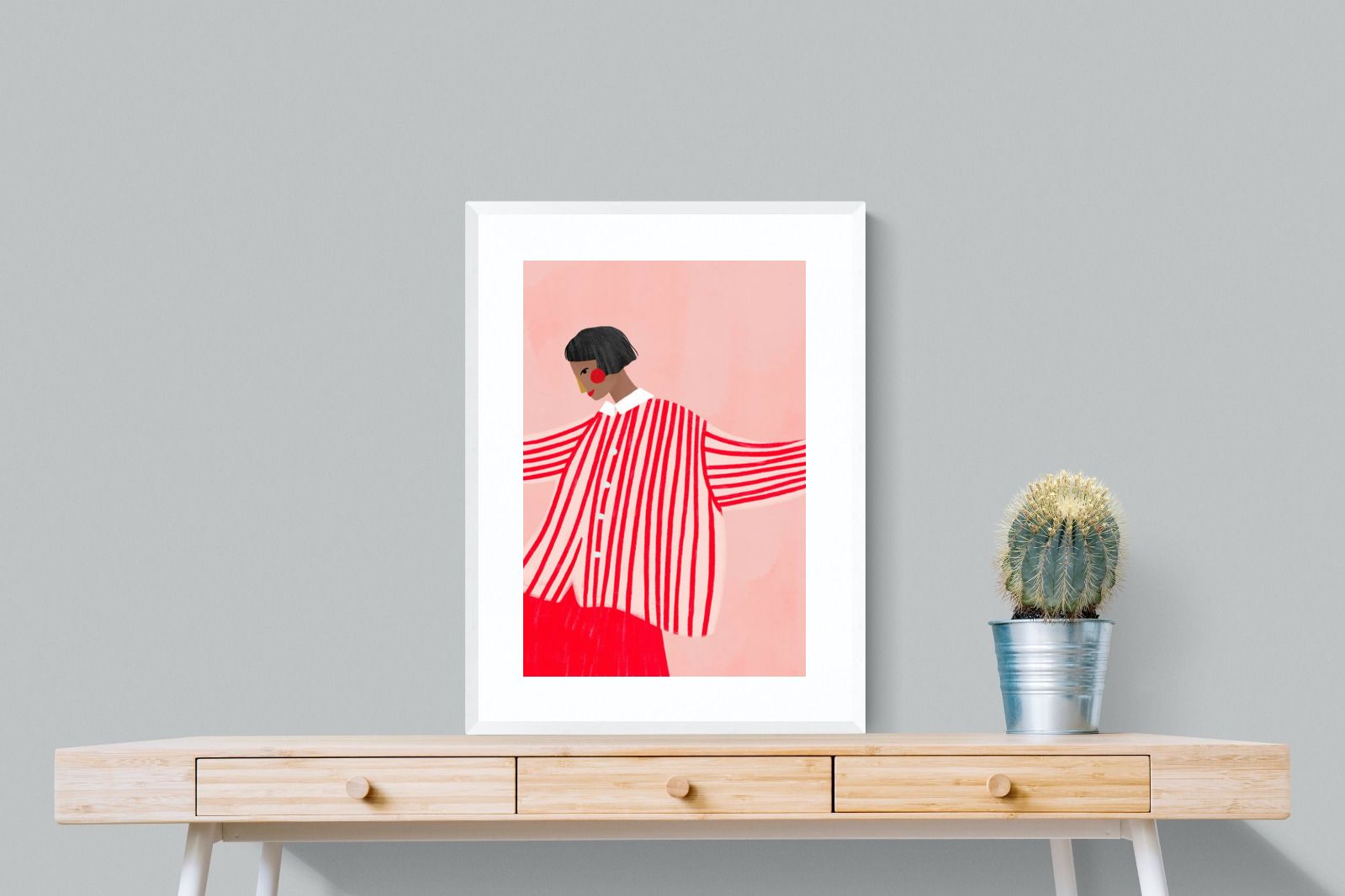 Pixalot Woman With Red Stripes