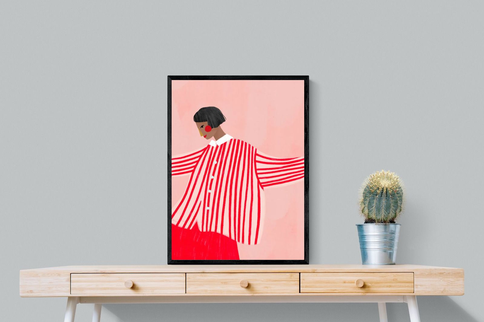 Pixalot Woman With Red Stripes