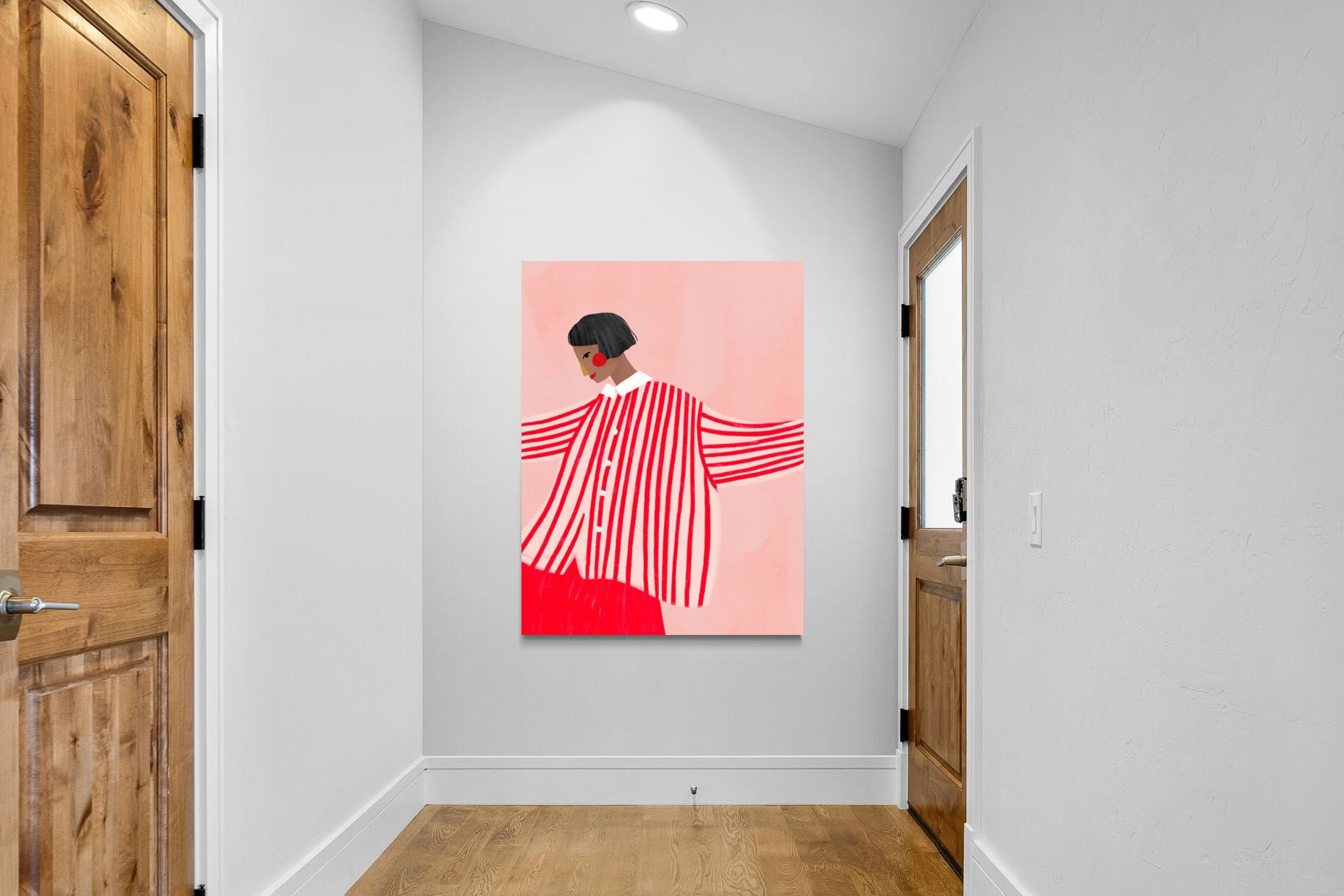 Pixalot Woman With Red Stripes