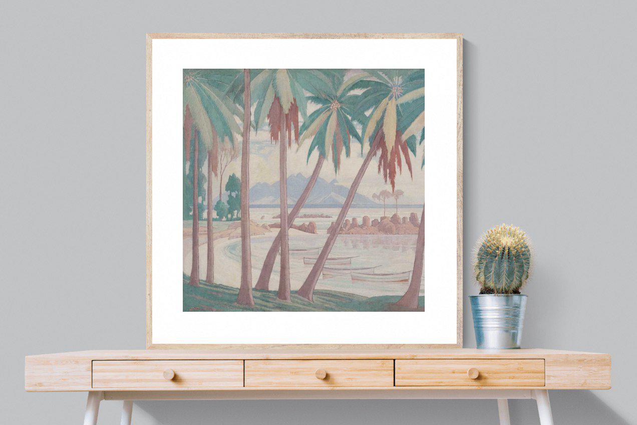 A View Across Fisherman's Cove-Wall_Art-100 x 100cm-Framed Print-Wood-Pixalot