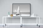 African Fishing Boat-Wall_Art-120 x 90cm-Mounted Canvas-Black-Pixalot