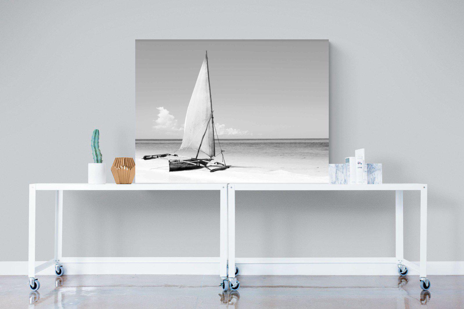 African Fishing Boat-Wall_Art-120 x 90cm-Mounted Canvas-No Frame-Pixalot