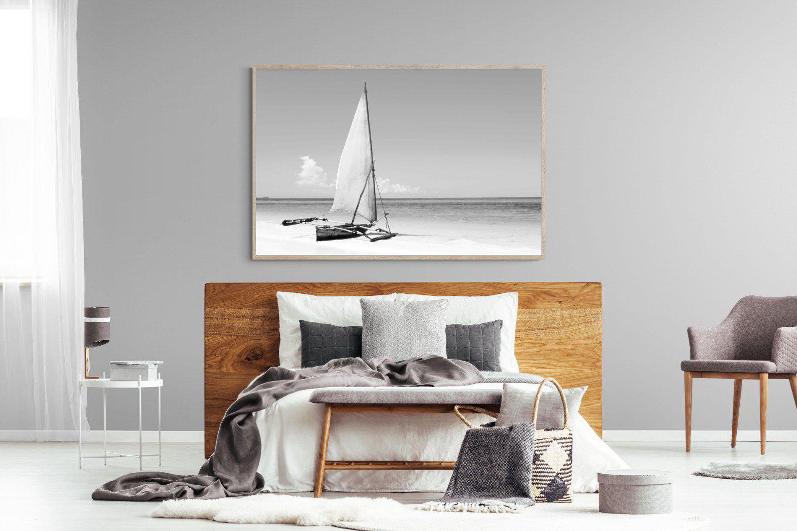 African Fishing Boat-Wall_Art-150 x 100cm-Mounted Canvas-Wood-Pixalot