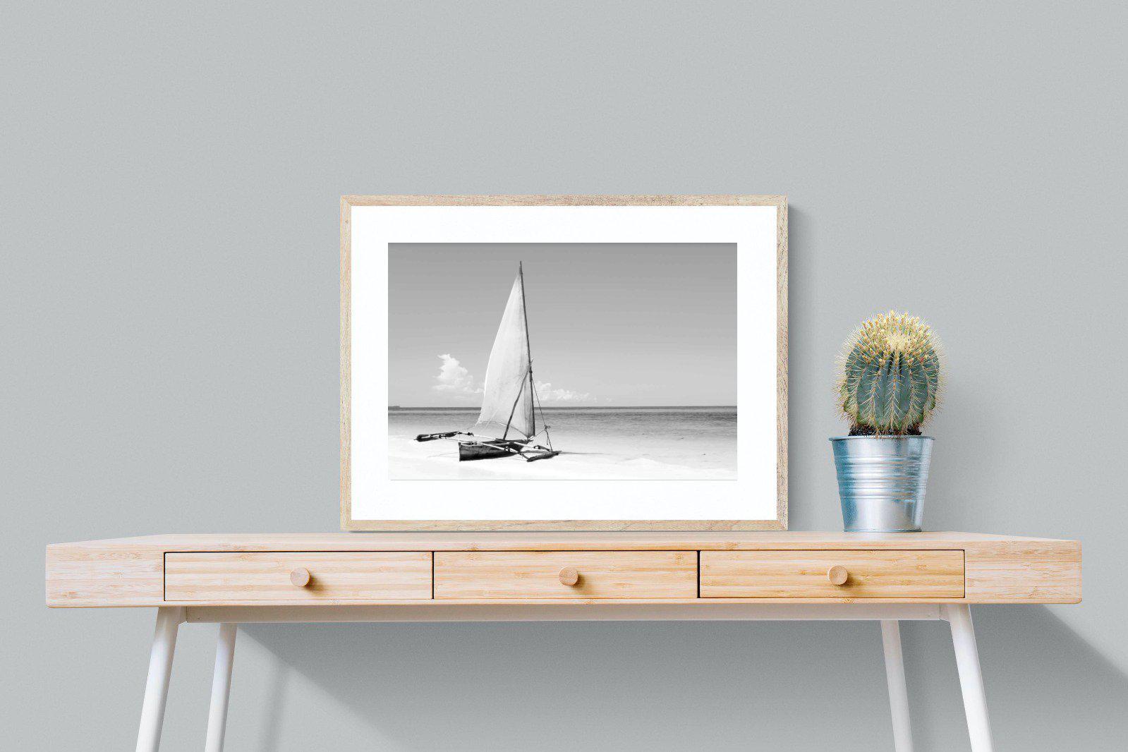 African Fishing Boat-Wall_Art-80 x 60cm-Framed Print-Wood-Pixalot