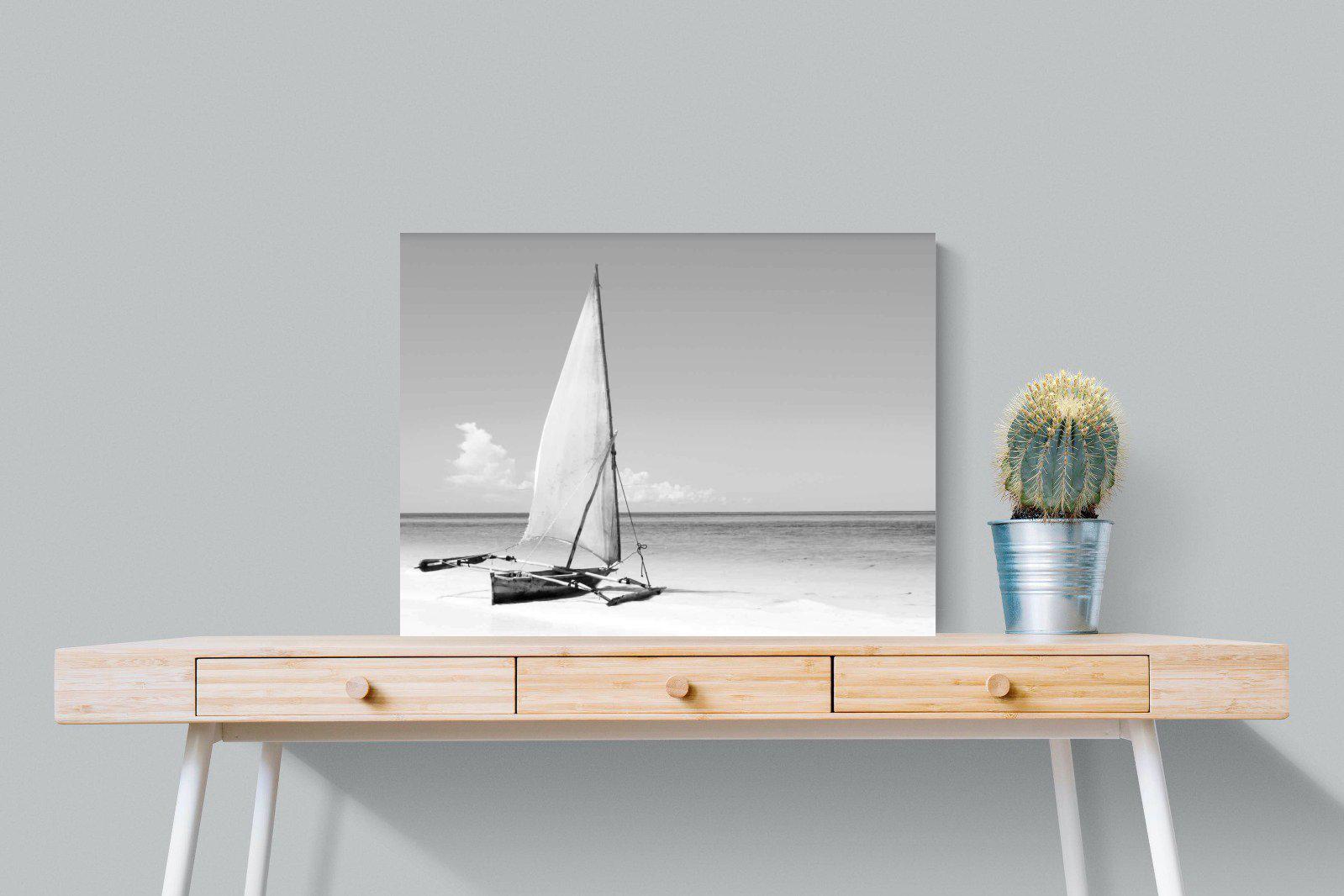 African Fishing Boat-Wall_Art-80 x 60cm-Mounted Canvas-No Frame-Pixalot