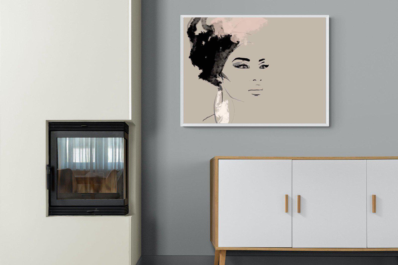 African Queen-Wall_Art-100 x 75cm-Mounted Canvas-White-Pixalot