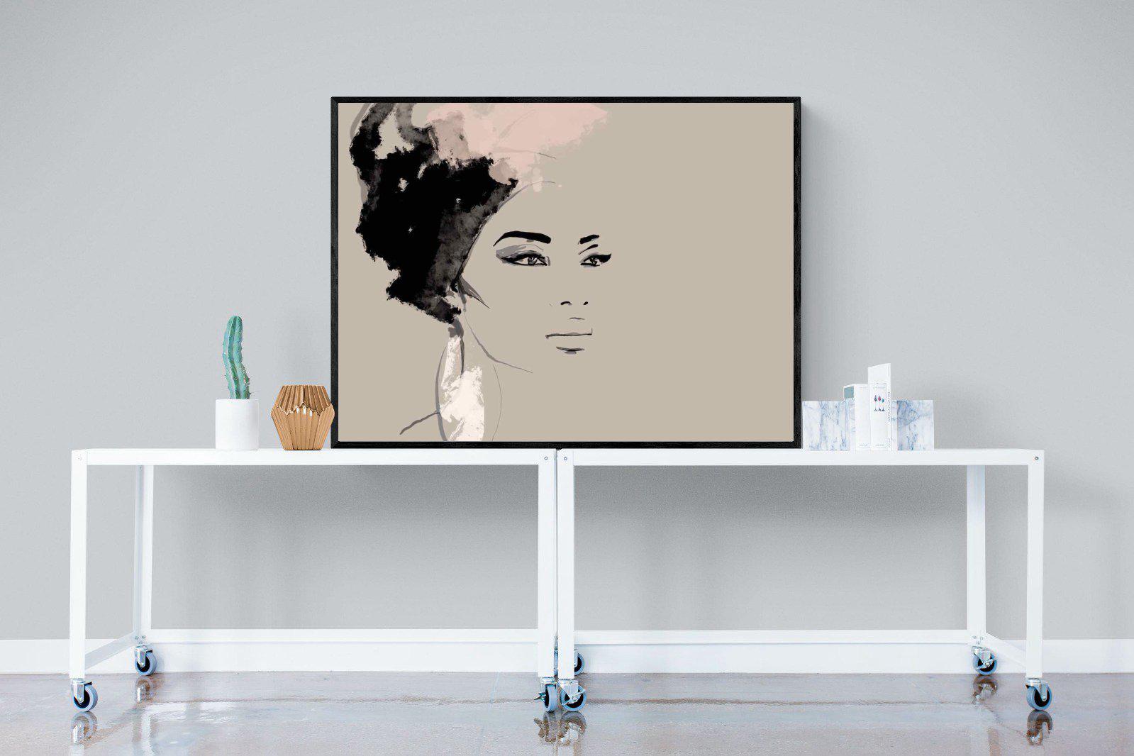 African Queen-Wall_Art-120 x 90cm-Mounted Canvas-Black-Pixalot