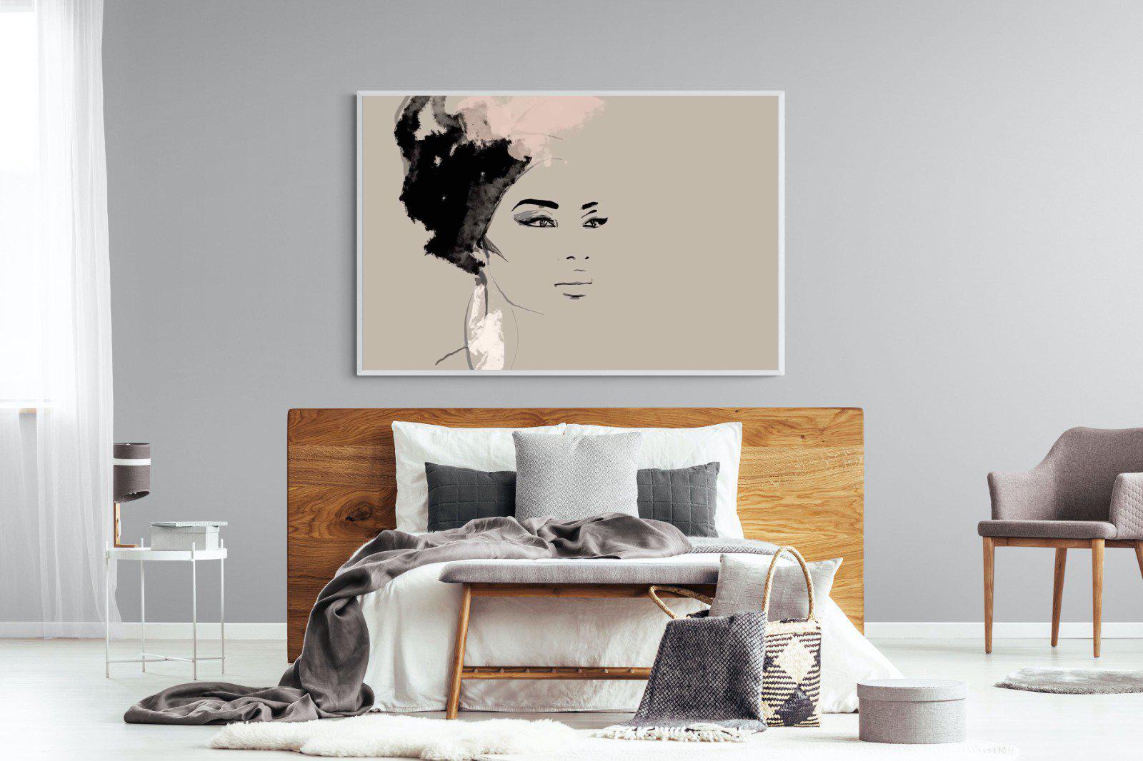 African Queen-Wall_Art-150 x 100cm-Mounted Canvas-White-Pixalot