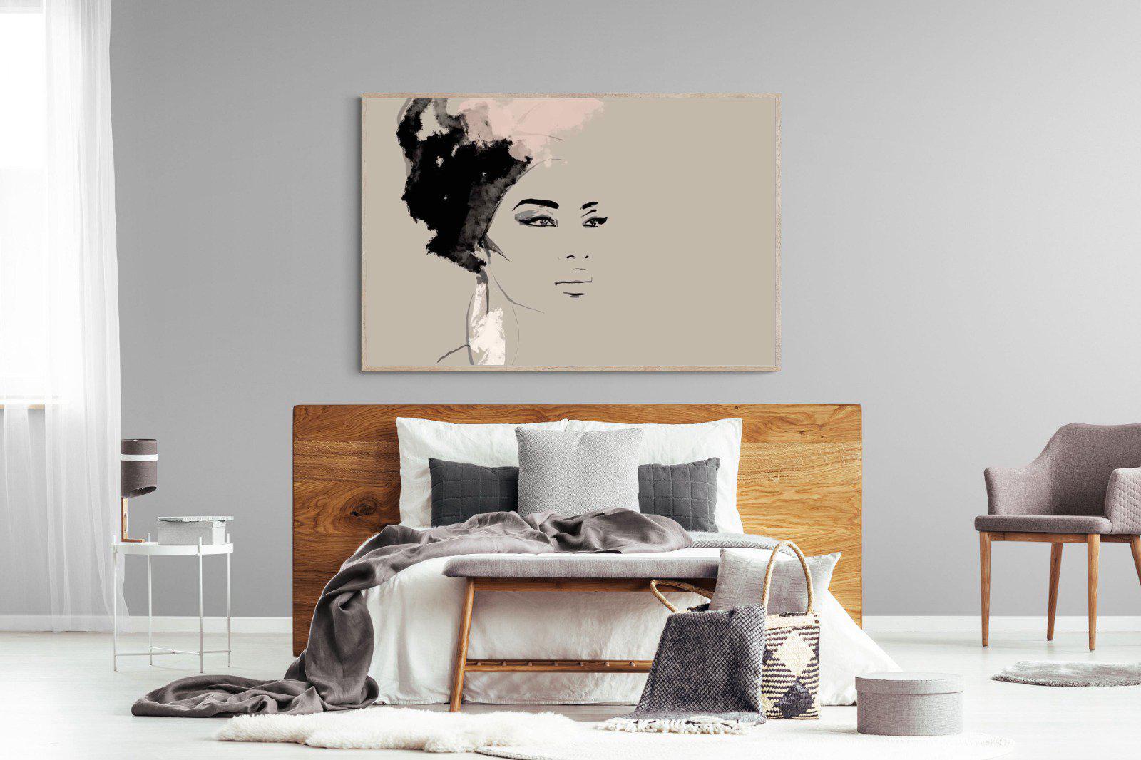 African Queen-Wall_Art-150 x 100cm-Mounted Canvas-Wood-Pixalot