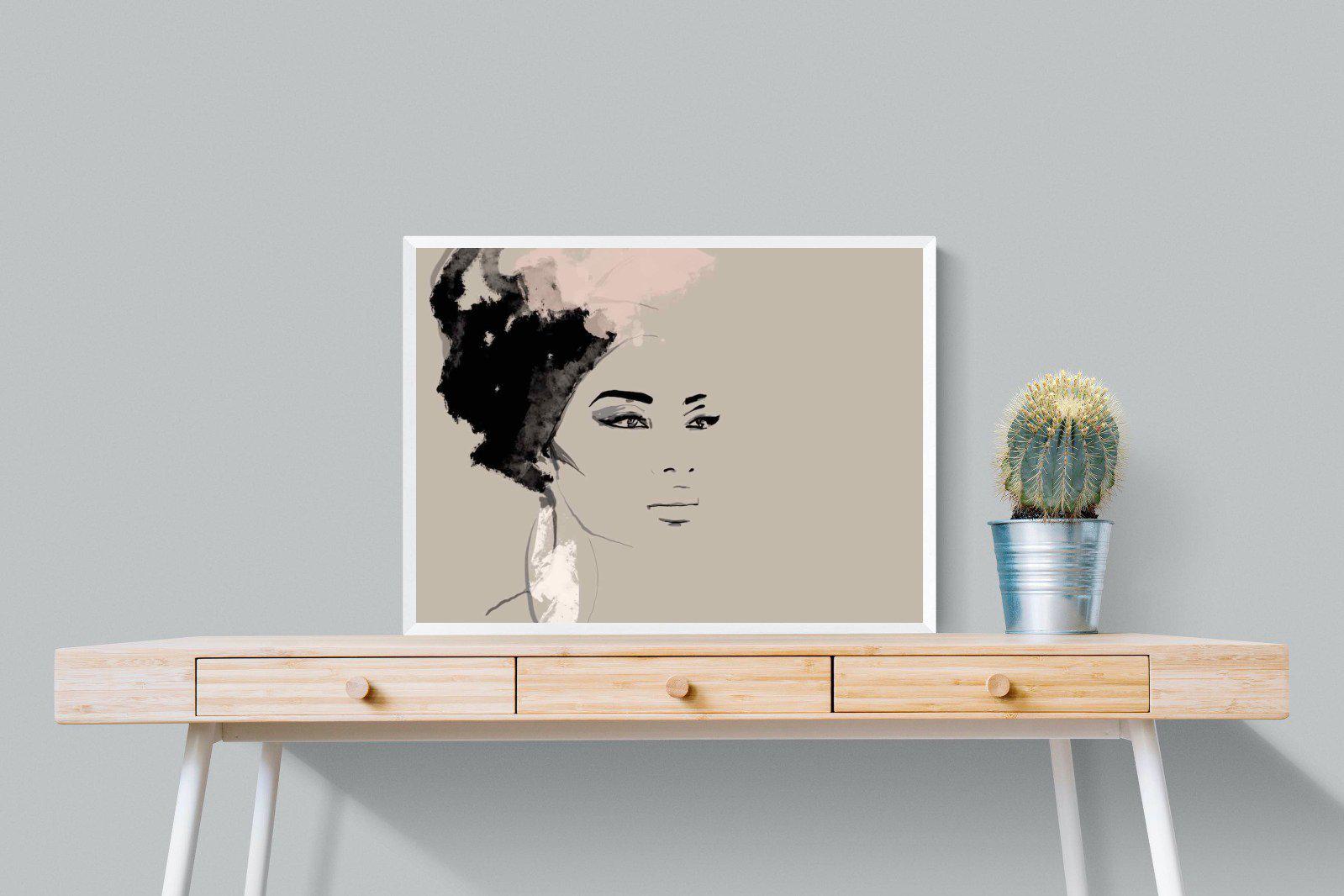 African Queen-Wall_Art-80 x 60cm-Mounted Canvas-White-Pixalot