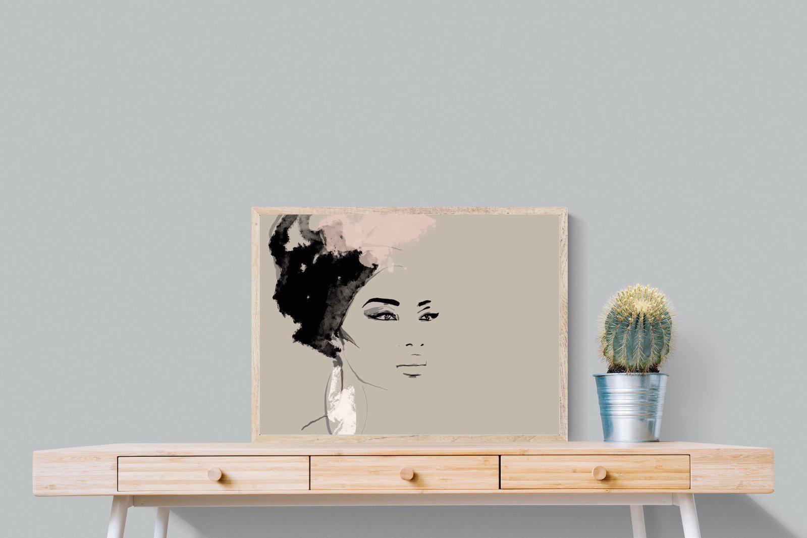 African Queen-Wall_Art-80 x 60cm-Mounted Canvas-Wood-Pixalot