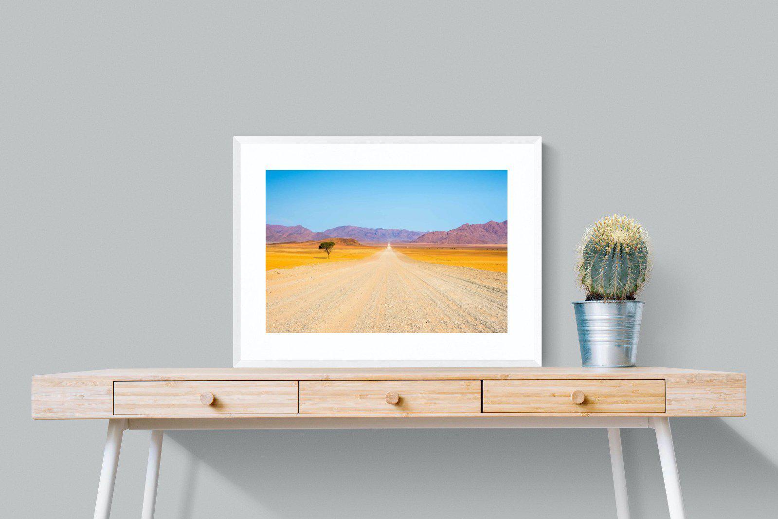 African Road-Wall_Art-80 x 60cm-Framed Print-White-Pixalot