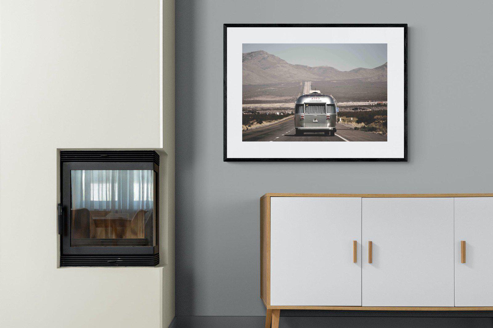 Airstream-Wall_Art-100 x 75cm-Framed Print-Black-Pixalot
