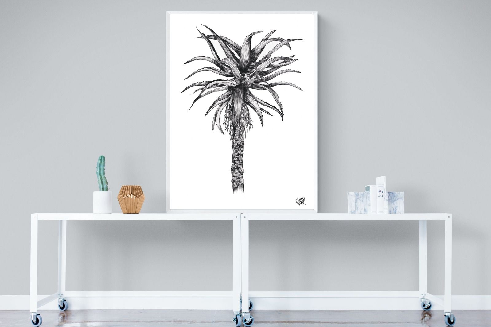 Aloe Illustration-Wall_Art-90 x 120cm-Mounted Canvas-White-Pixalot