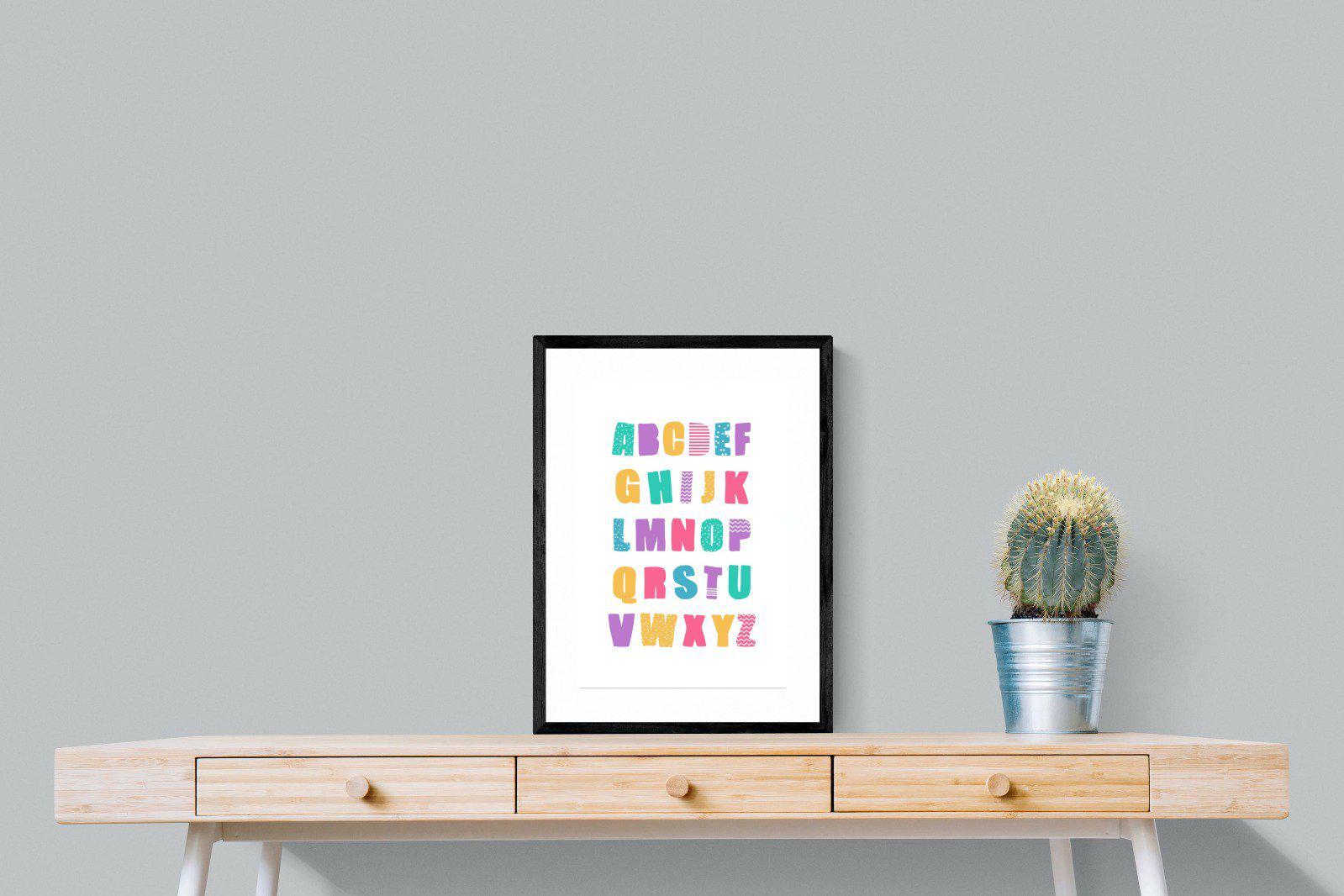 Alphabet-Wall_Art-45 x 60cm-Framed Print-Black-Pixalot