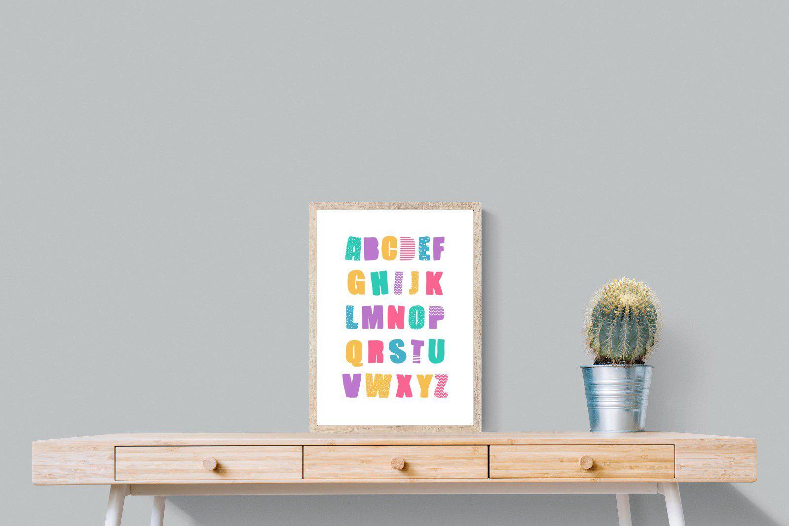 Alphabet-Wall_Art-45 x 60cm-Mounted Canvas-Wood-Pixalot