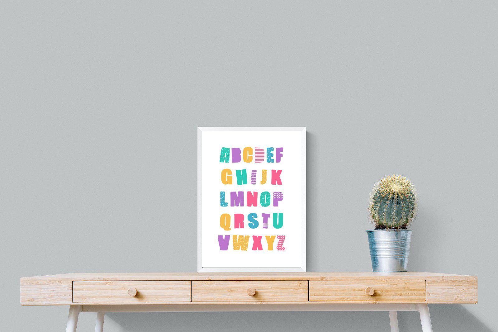 Alphabet-Wall_Art-45 x 60cm-Mounted Canvas-White-Pixalot